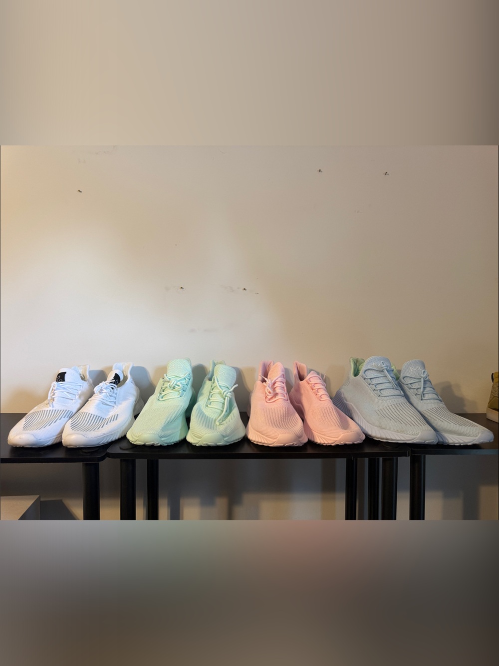 ALO Yoga Men's Athletic Sneakers in White, Mint, Pink, Light Gray